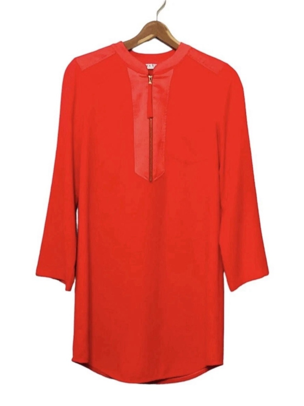 Trina Turk Kaiko Shift Dress Small Blood Orange Red Resortwear Coastal Vacation